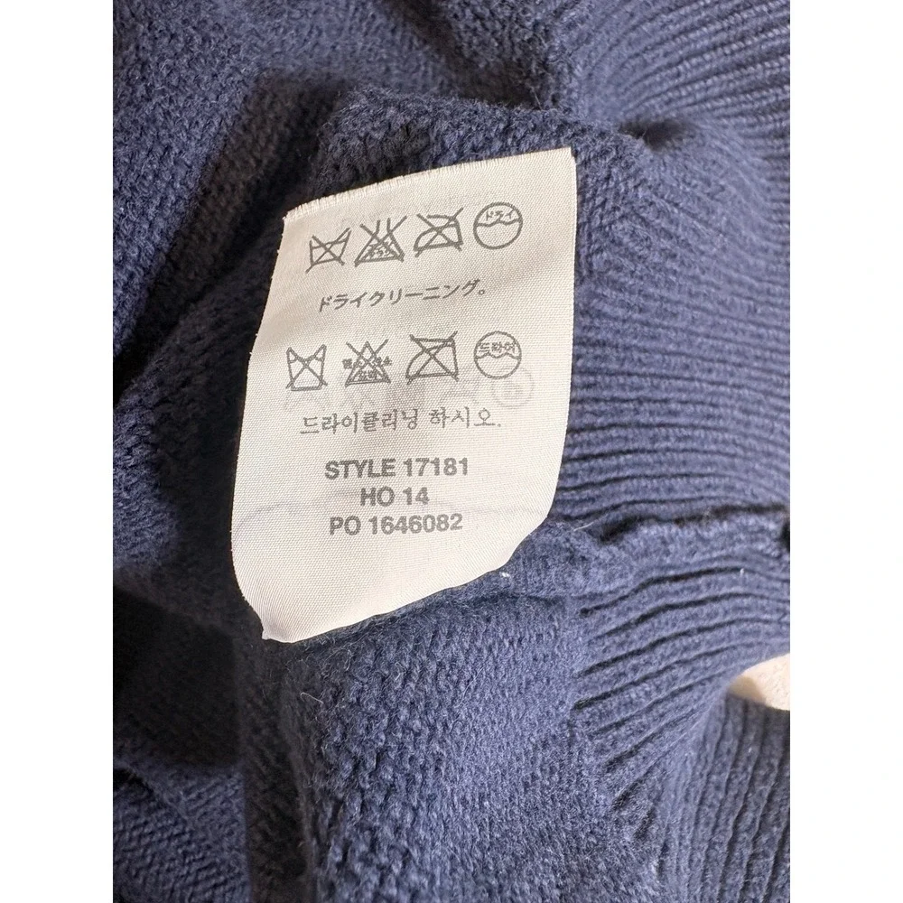 J.Crew Mens Navy Blue Cotton Cashmere Quarter Zip Sweater Large